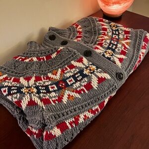 L L Bean Signature Fisherman Button Down Cardigan Sweater 100% Cotton